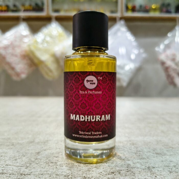 Vrindavan Mahak Madhuram Perfume – Long Lasting Javadhu, Sandalwood, Herbs & Floral Aroma - Image 1