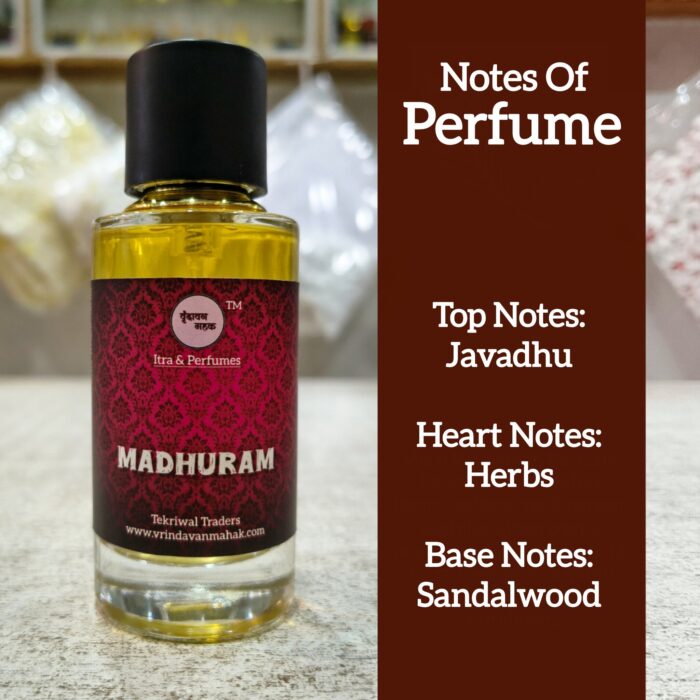 Vrindavan Mahak Madhuram Perfume – Long Lasting Javadhu, Sandalwood, Herbs & Floral Aroma - Image 2