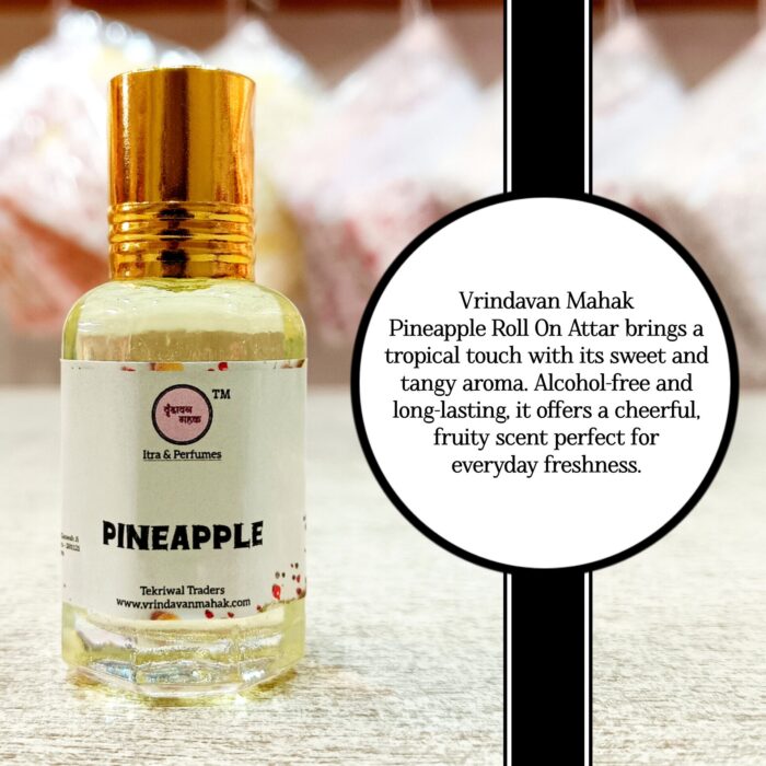 Vrindavan Mahak Pineapple Roll On Attar – Tropical, Juicy Long-Lasting Fragrance for Daily & Spiritual Use - Image 2
