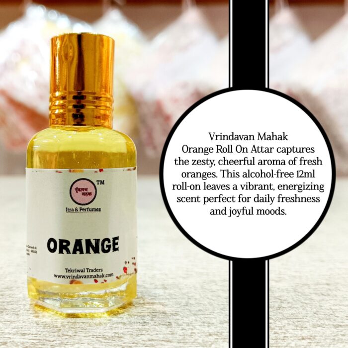Vrindavan Mahak Orange Roll On Attar – Citrusy, Zesty Long-Lasting Fragrance for Daily, Spiritual, and Festive Use - Image 2