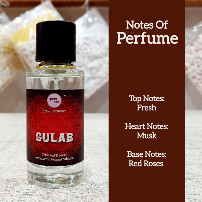Gulab Perfume by Vrindavan Mahak – 50 ml Soft Floral Fragrance with Musk and Classic Red Rose - Image 2
