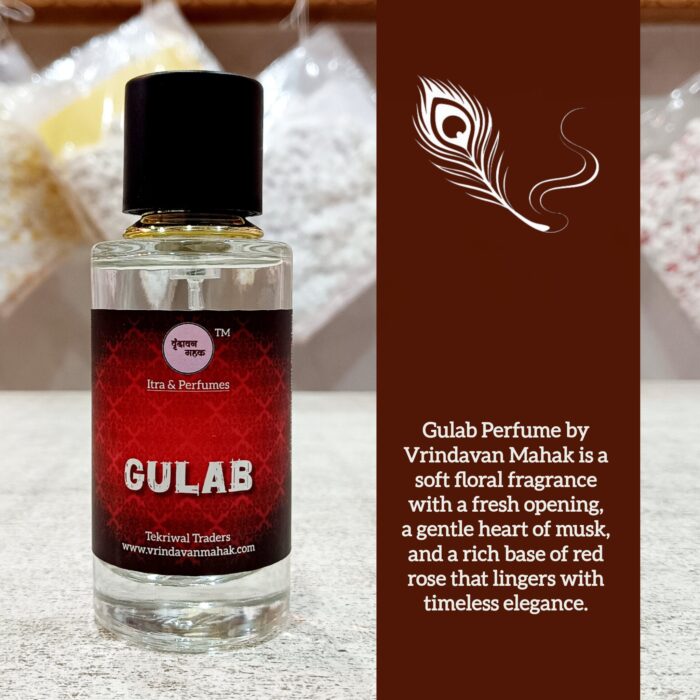 Gulab Perfume by Vrindavan Mahak – 50 ml Soft Floral Fragrance with Musk and Classic Red Rose - Image 3