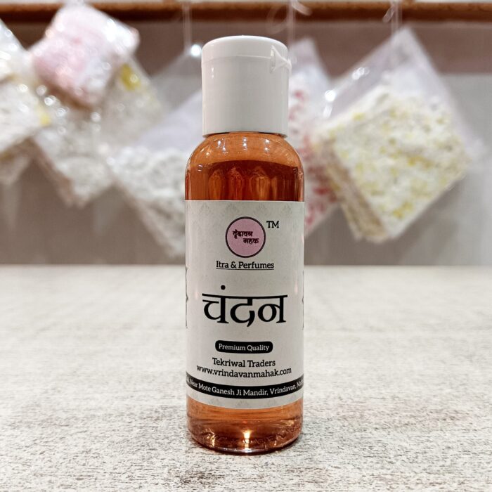 Vrindavan Mahak Chandan Water Fragrance – Pure Sandalwood Aroma for Puja Water – 50ml - Image 1