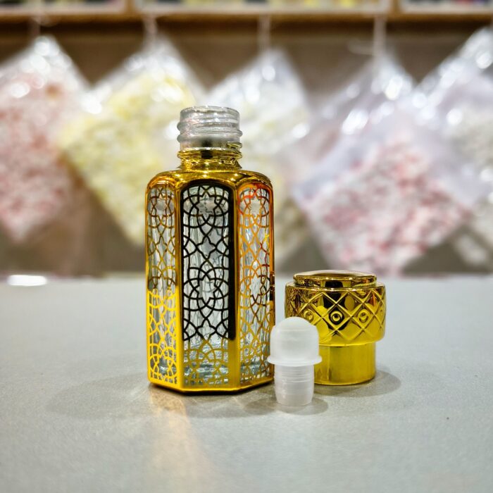 Premium 12ml Gold Finished Empty Attar Bottle | Fancy Classic Perfume Oil Bottle for Gifting - Image 3