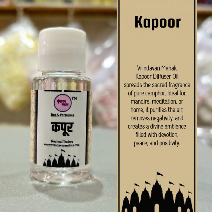 Vrindavan Mahak Kapoor Diffuser Oil – Pure Camphor Aroma for Spiritual Cleansing, Devotion & Positivity - Image 2