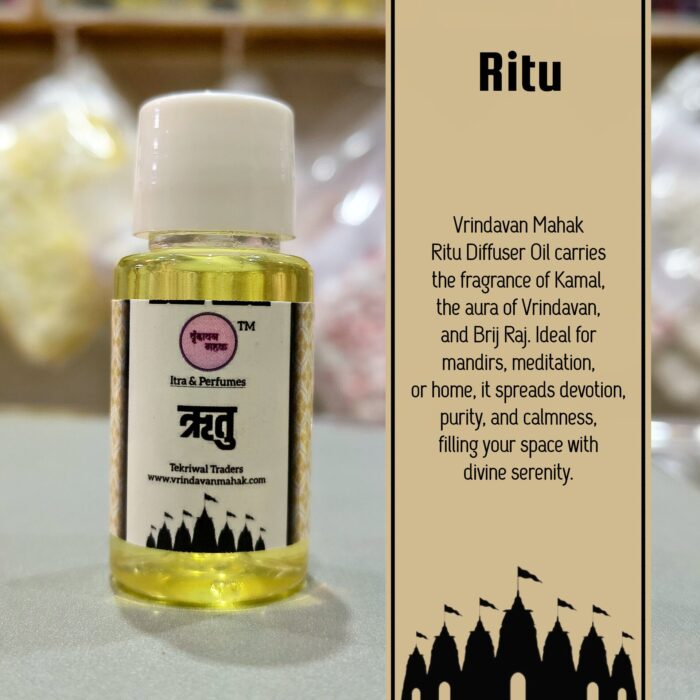 Vrindavan Mahak Ritu Diffuser Oil – Kamal, Brij Raj & Vrindavan Aura for Divine Fragrance & Serenity - Image 2