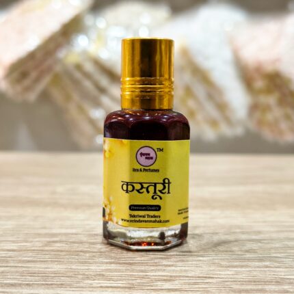 Kasturi Roll On Attar | Deep, Musky Aroma of Vrindavan, Warm, Intense & Long-Lasting Fragrance
