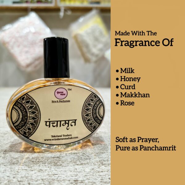 Panchamrit Perfume By Vrindavan Mahak - Made With Milk, Curd, Honey, Makkhan & Rose - Image 2