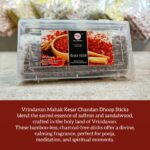 Kesar Chandan Dhoop Sticks 110gm | Bamboo-less, Low Smoke, Charcoal-Free, by Vrindavan Mahak - Image 2
