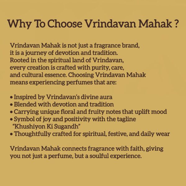 Parmanand Perfume by Vrindavan Mahak – Floral & Woody Aroma with Hints of Amber, Oudh & Fruity Notes - Image 4