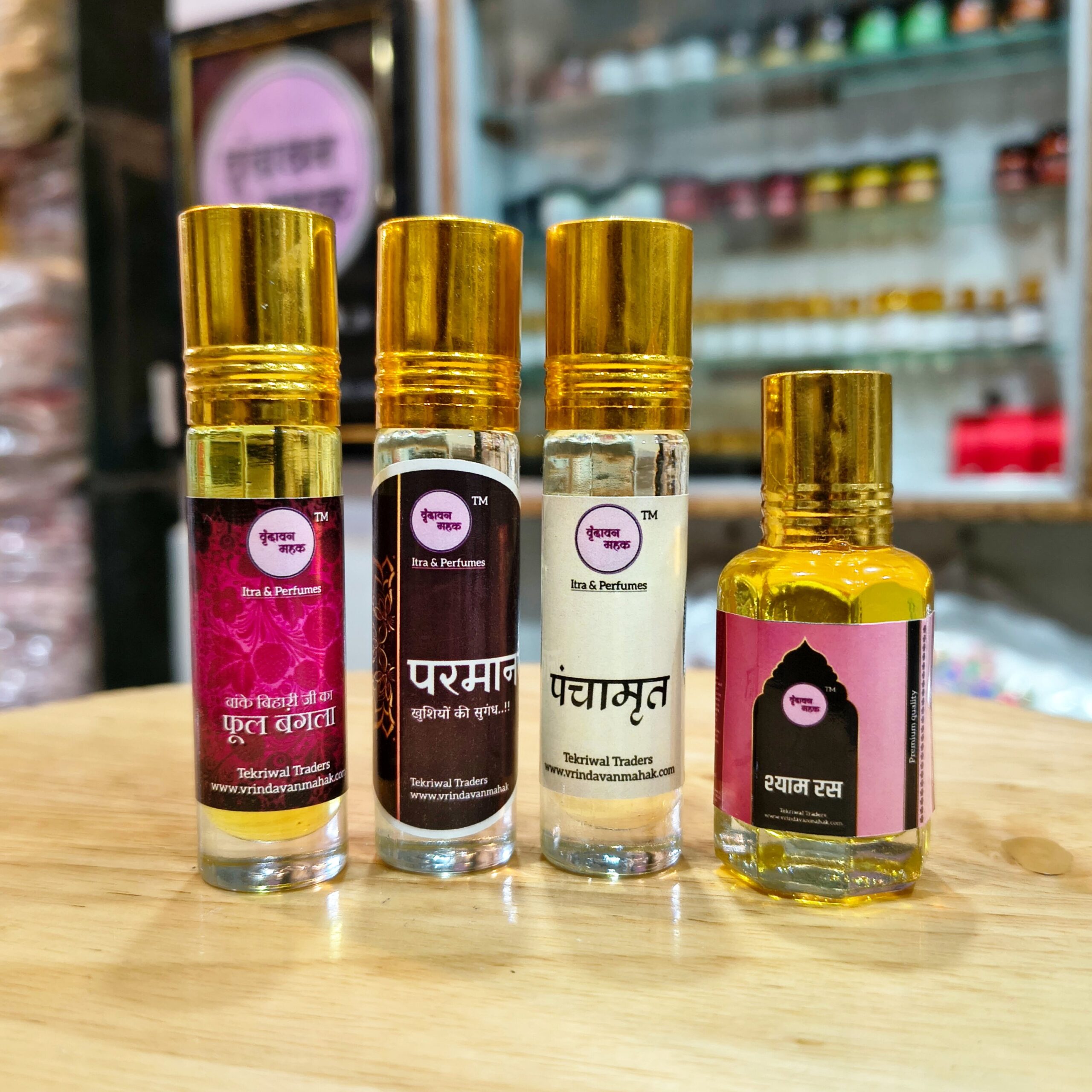 1001993255-scaled-1.jpg Vrindavan Mahak Divine Itra Combo | Parmanand, Phool Bangla, Panchamrit, Shyam Ras - Image 1