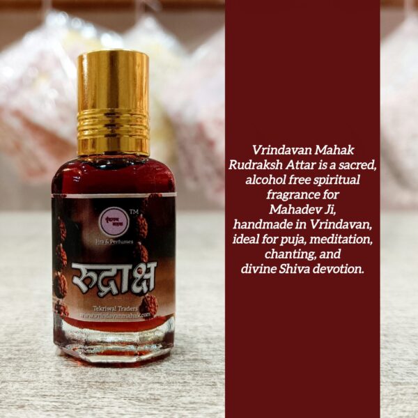 Rudraksh Roll On Attar By Vrindavan Mahak | Sweet Hard Fragrance Blend | Alcohol Free | Long Lasting - Image 2