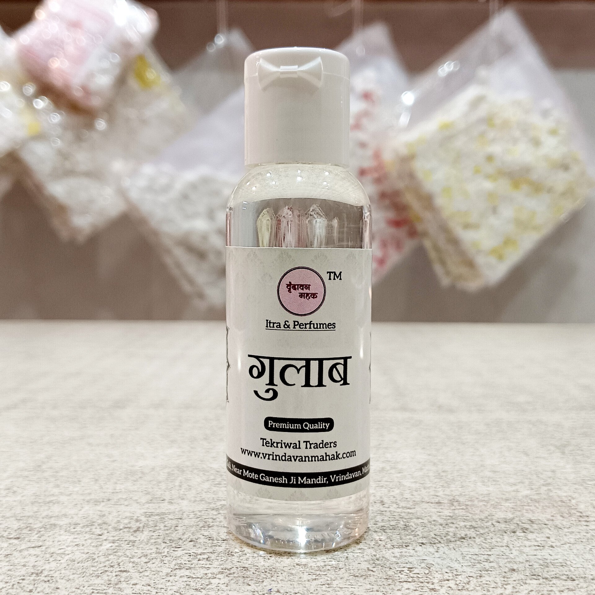 1006703899.jpg Gulab Water Fragrance 50ml for Laddu Gopal Ji Snan | Makes Snan Jal Divine With Vrindavan Mahak - Image 1