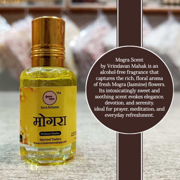 Mogra Roll On Attar | Pure, Sweet Jasmine Blossom of Vrindavan, Refreshing Floral Fragrance - Image 2