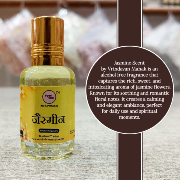 Jasmine Roll On Attar | Fresh, Intense Jasmine Bloom of Vrindavan, Sweet, Calming Floral Fragrance - Image 2