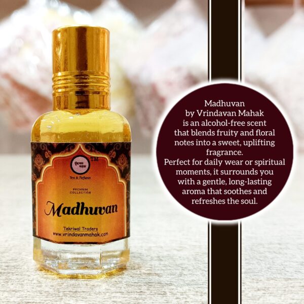 Madhuvan Roll On Attar By Vrindavan Mahak | Fruity Floral Fragrance | Alcohol Free | Long Lasting - Image 2