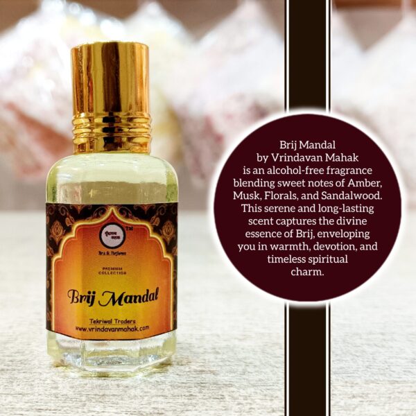 Brij Mandal Roll On Attar By Vrindavan Mahak | Soft Sweet Floral Amber Scent | Alcohol Free - Image 2
