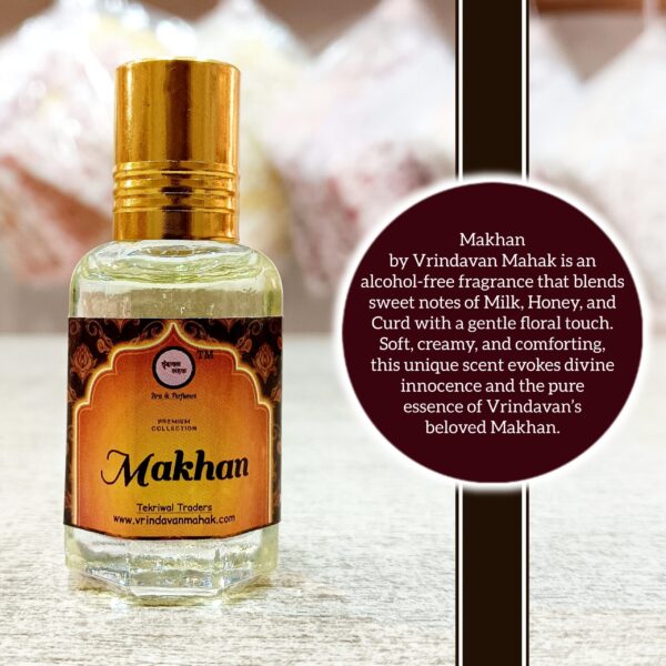 Makhan Roll On Attar By Vrindavan Mahak | Sweet Blend of Milk Honey & Curd | Alcohol Free | Long Lasting - Image 2