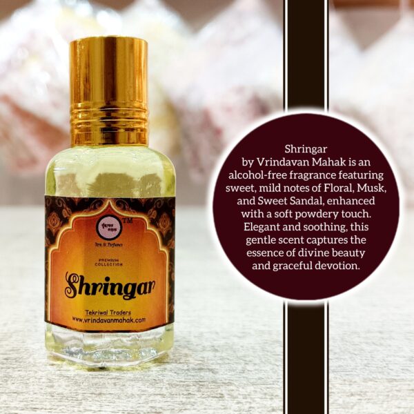 Shringar Roll On Attar By Vrindavan Mahak | Floral Musk Sandal Blend | Sweet Mild Scent | Alcohol Free - Image 2