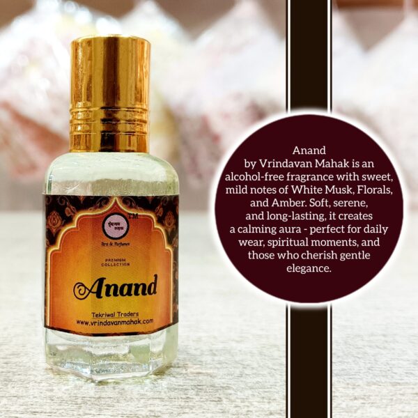 Anand Roll On Attar By Vrindavan Mahak | Mild Sweet White Musk Scent | Alcohol Free | Long Lasting - Image 2