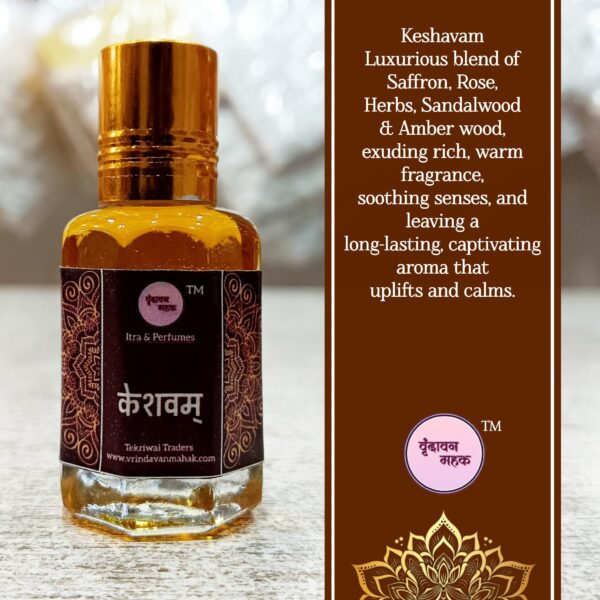 Keshavam Roll On Attar by Vrindavan Mahak – Saffron, Rose, Sandal & Amber for Sacred Everyday Moments - Image 2