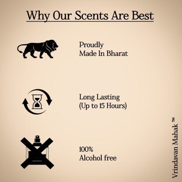 Vrindavan Mahak perfumes features long-lasting aroma and premium quality fragrance oils
