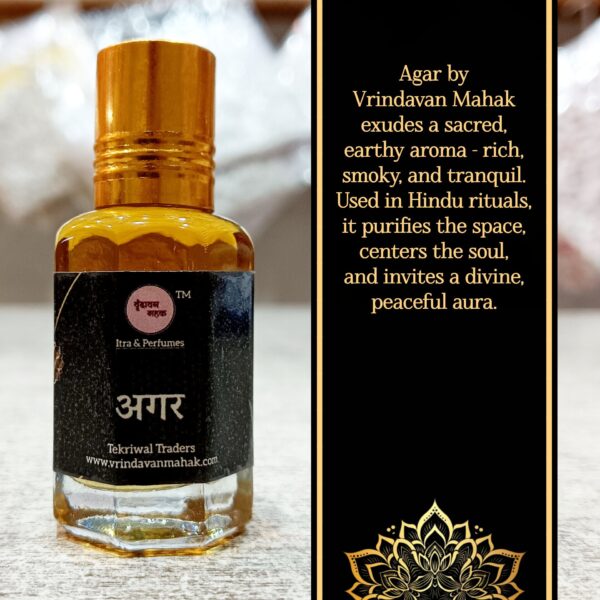 Agar Roll On Attar by Vrindavan Mahak – Deep, Woody, Long Lasting Fragrance for Pooja and Daily Rituals - Image 2