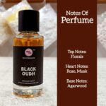 Black Oudh Perfume by Vrindavan Mahak – 50 ml Rose, Floral Heart Notes with Deep Agarwood Base in Soft Tone - Image 2