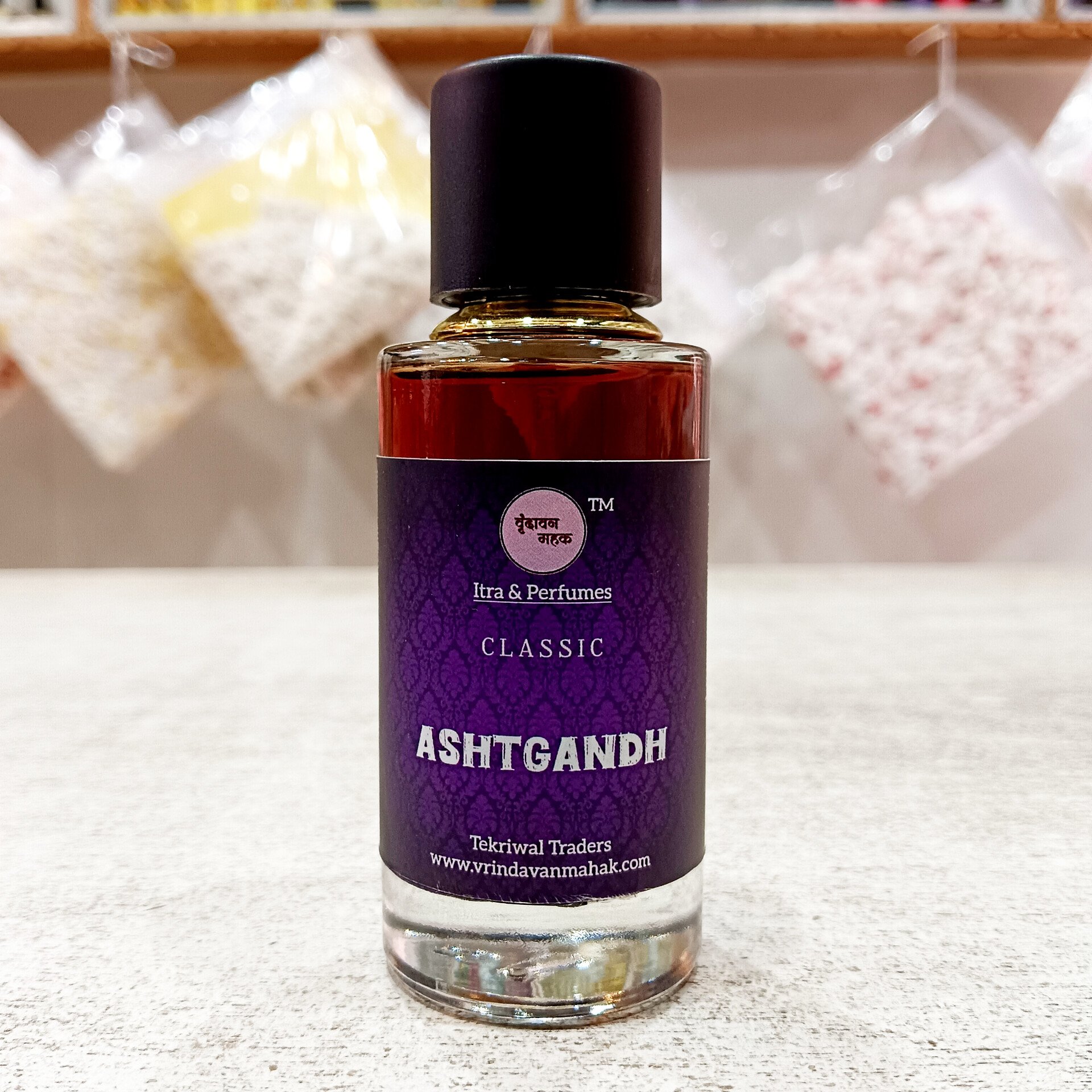 1007765537.jpg Ashtgandh Perfume by Vrindavan Mahak | 50ml Devotional Blend with Musk, Kapoor, Woods, Spices, Amber - Image 1