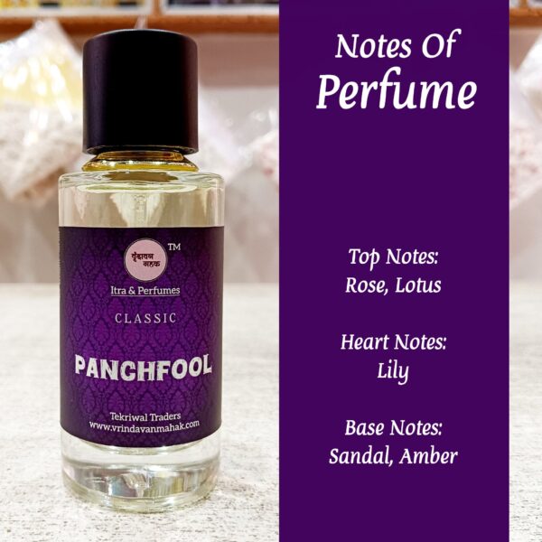 Panchfool Perfume by Vrindavan Mahak | 50ml Floral Blend with Rose, Sandalwood, Lotus, Lily, Amber - Image 2