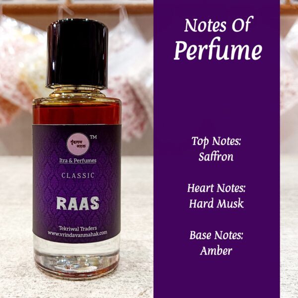 Raas Perfume by Vrindavan Mahak | Bold Musk and Saffron Scent Echoing Divine Celebration and Passion - Image 2
