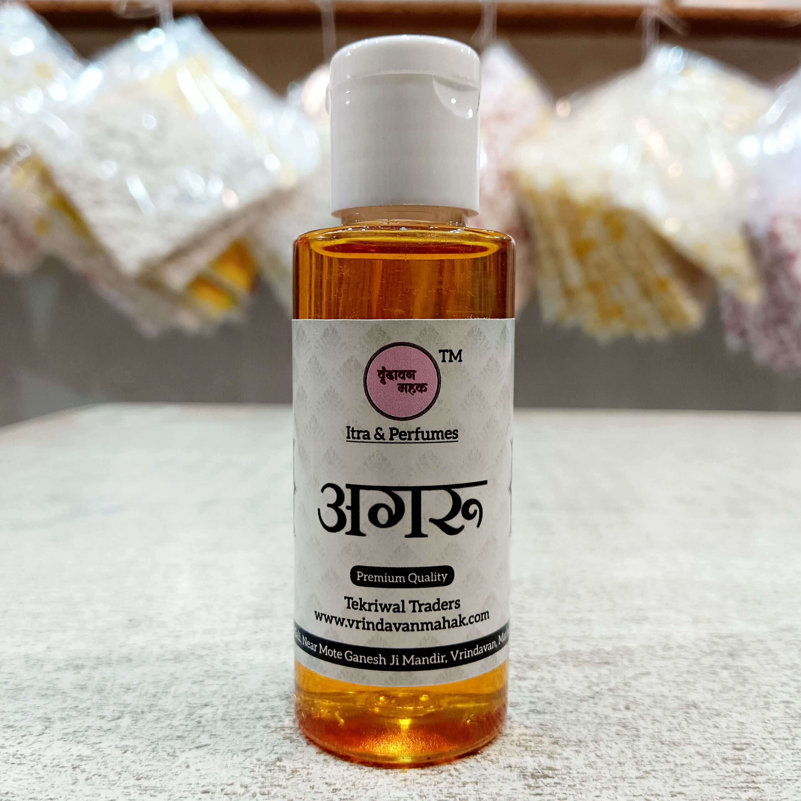 InShot_20250326_191135086-scaled-1.jpg Aguru Water Fragrance 50ml for Laddu Gopal Ji Snan | Makes Snan Jal Divine With Vrindavan Mahak - Image 1