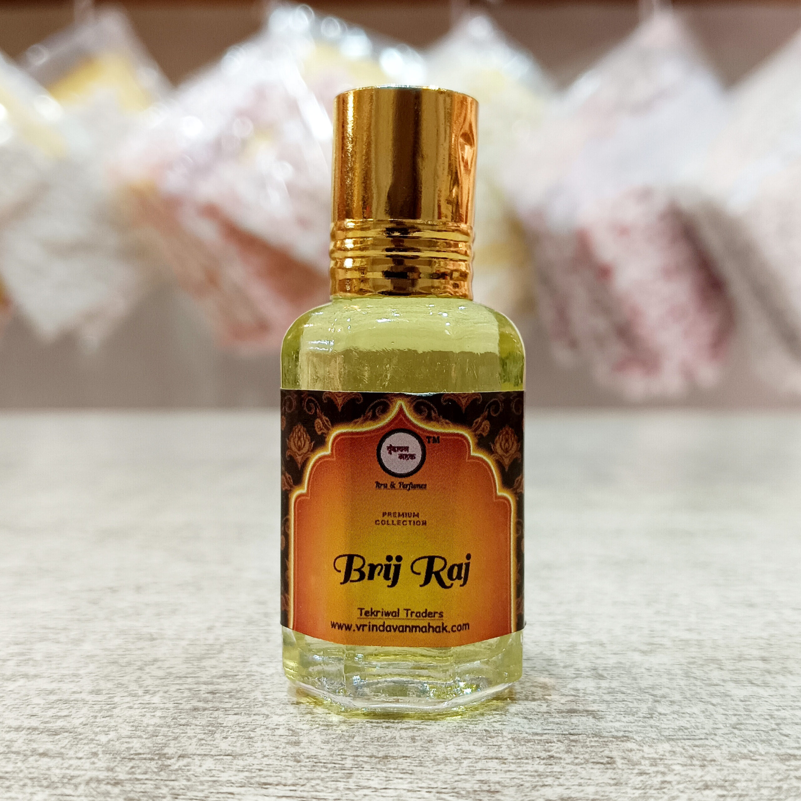 brij-raj-scaled-1.jpg Brij Raj Roll On Attar By Vrindavan Mahak | Rain & Earthy Scent of Sand | Alcohol Free | Long Lasting - Image 1