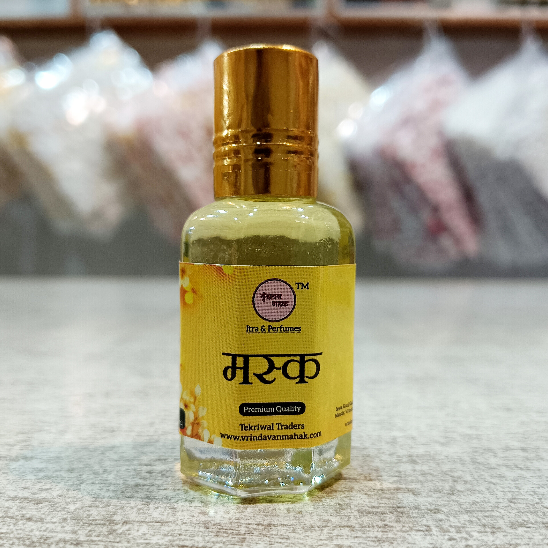 mask.jpg Musk Roll On Attar | Deep Musk Floral Aroma of Vrindavan, Warm, Intense Fragrance for Devotion - Image 1